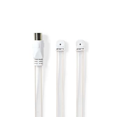 Nedis Koaksiaalikaapeli | IEC (Coax) Uros | Open | Niklattu | 50 Ohm | Suojaamaton | 1.90 m | Litteä | PVC | Valkoinen | Laatikko