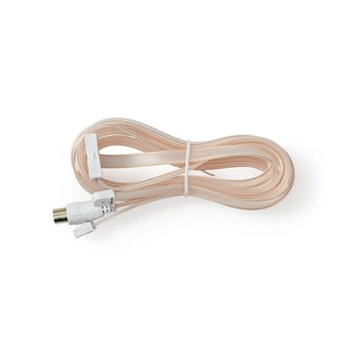 Nedis Koaksiaalikaapeli | IEC (Coax) Uros | Open | Niklattu | 50 Ohm | Suojaamaton | 1.90 m | Litteä | PVC | Valkoinen | Laatikko