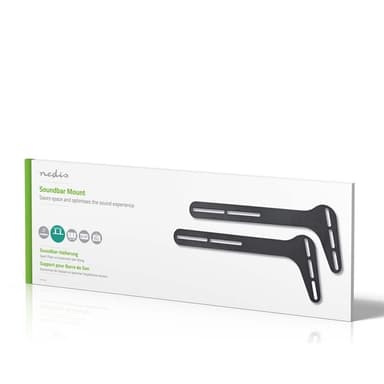 Nedis Soundbar-teline | Sopii käytettäväksi: Yleismalli | Kiinnitetään TV:hen | 15 kg | Kiinteä | Teräs | Musta