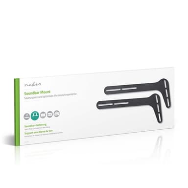 Nedis Soundbar-teline | Sopii käytettäväksi: Yleismalli | Kiinnitetään TV:hen | 15 kg | Kiinteä | Teräs | Musta