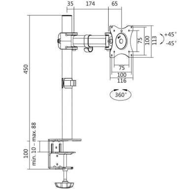 LogiLink Monitorarm 13-27"" 274mm (BP0020)