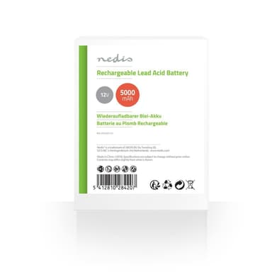 Nedis Lyijyakku | Lyijyhappo | Ladattava | 12 V | 5000 mAh