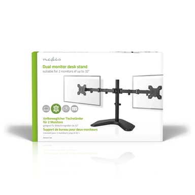 Nedis Monitorin Pöytäteline | 2 Näyttöä | 15 - 32 "" | 75x75 / 100x100 | Täysin Säädettävä