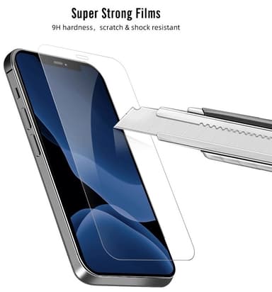 3-pack Mr Yes Täysin kattava karkaistu lasi näytönsuoja iPhone 12 Pro Maxille