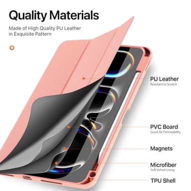 DUX DUCIS Domo iPad Pro 11 (2024) Kolminkertainen jalusta - Pink