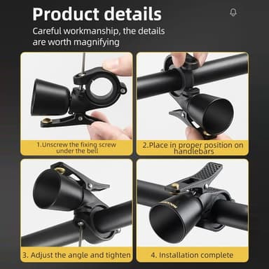 ROCKBROS Copper Alloy Bike Bell Bell polkupyörän ohjaustanko - musta
