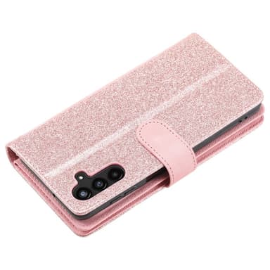 Samsung Galaxy S24 FE Kuori Vetoketjutaskulla ja 9 Korttipaikalla - RoseGold