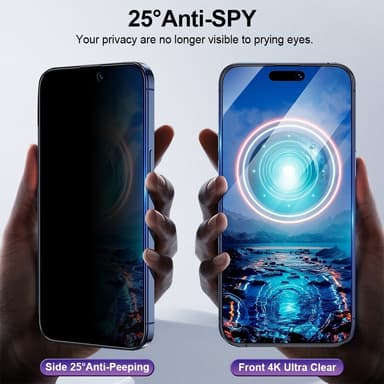 iPhone 16 Anti-spy Privacy Tempered Glass -näytönsuoja