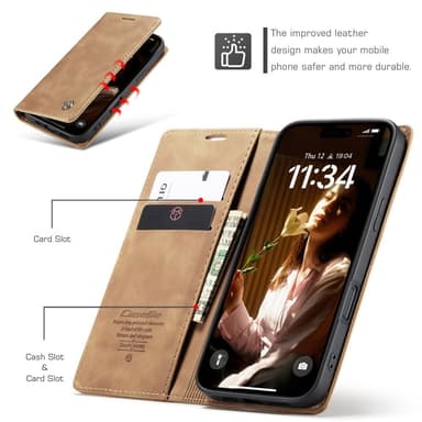 CASEME Retro lompakkokotelo iPhone 16
