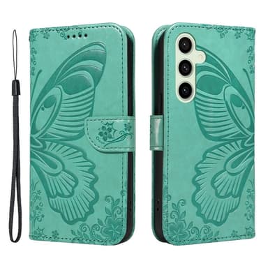 Samsung Galaxy S24 FE Kotelo Jalustallinen Lompakkokotelo Perhoskuvio