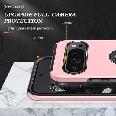 Google Pixel 9 / Pixel 9 Pro sormenrengasjalustan hybridikotelo