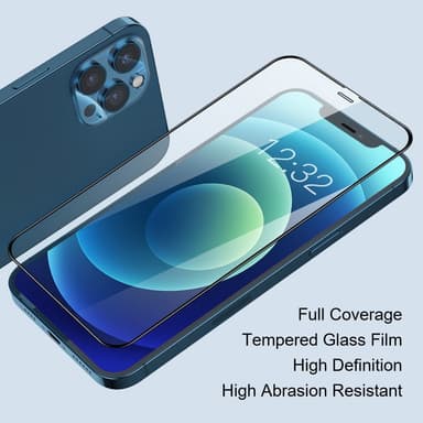 AMORUS iPhone 16 Pro Max Karkaistu Lasi Täysnäytön Suoja Silkkipainoreuna - Musta