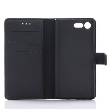 Retro Lompakkoteline Sony Xperia X Compact - Musta