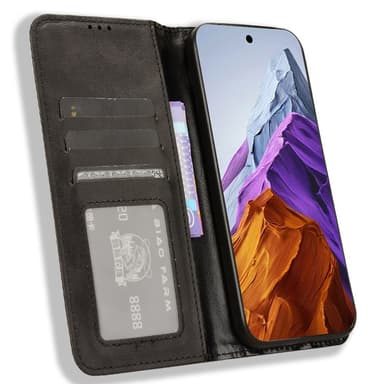 Google Pixel 9 Pro XL Teline Puhelinkotelo Täysi Suojaus Lompakon Suojaus - Musta