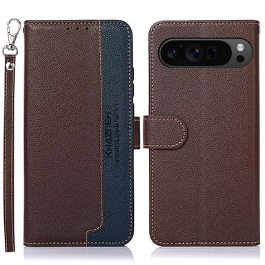 HAZNEH Google Pixel 9 / Pixel 9 Pro Lompakkokotelo Litchi-kuvio Puhelinkotelo