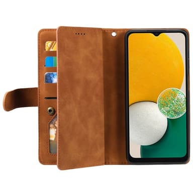 Samsung Galaxy S24 FE Kuori Vetoketjutaskulla ja 9 Korttipaikalla PU-nahasta