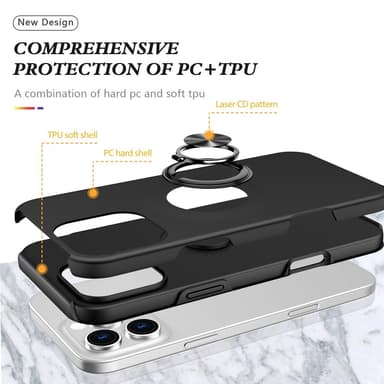 iPhone 16 Pro Max sormenrengasjalustan hybridikotelo