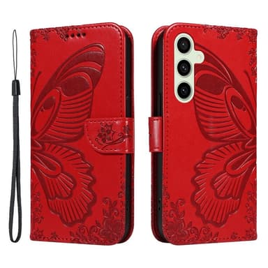Samsung Galaxy S24 FE Kotelo Jalustallinen Lompakkokotelo Perhoskuvio