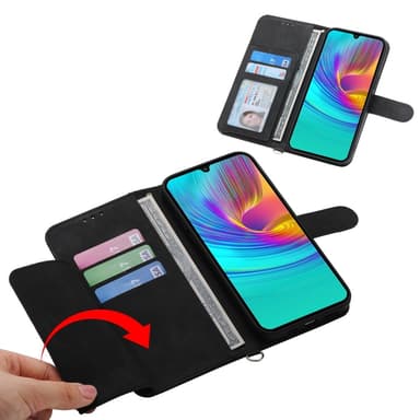 Samsung Galaxy A16 5G / A16 4G Kotelo Kukka Kuvio Lompakko - Musta
