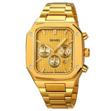 SKMEI Clock Business Quartz Watch Square Fashion Rannekello Luminous - Kulta