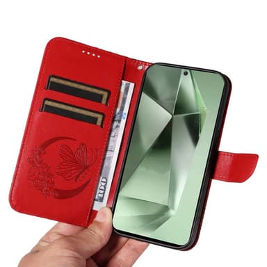 Samsung Galaxy S24 FE Kotelo Jalustallinen Lompakkokotelo Perhoskuvio
