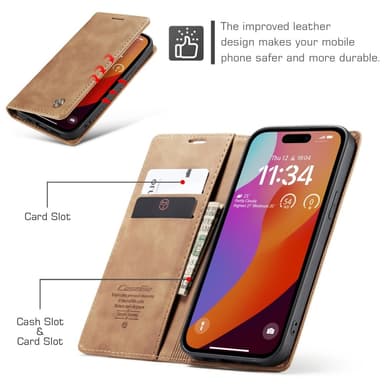 CASEME Retro lompakkokotelo iPhone 16 Pro