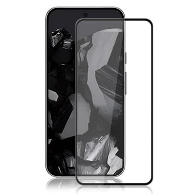 AMORUS Google Pixel 9 / Pixel 9 Pro Karkaistu Lasi Täysnäytön Suoja Silkkipainoreuna - Musta