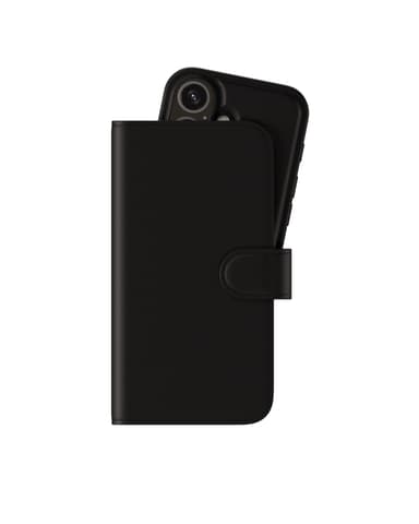 Holdit Cover Lompakkokotelo Magnet Plus Black iPhone 16 Plus