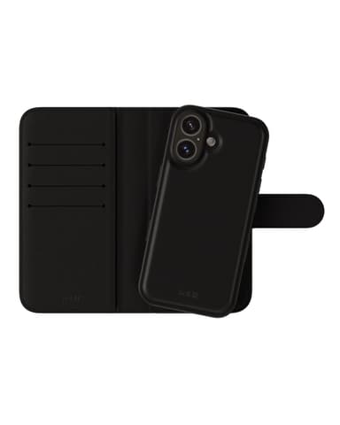 Holdit Cover Lompakkokotelo Magnet Plus Black iPhone 16 Plus