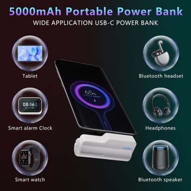 Meta Quest 3 Quest 2 5000 mAh:n 18 W:n nopea akkuvirtalähde LED-merkkivalolla