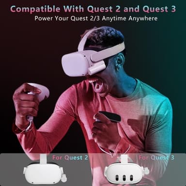 Meta Quest 3 Quest 2 5000 mAh:n 18 W:n nopea akkuvirtalähde LED-merkkivalolla