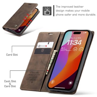CASEME Retro lompakkokotelo iPhone 16 Pro Max