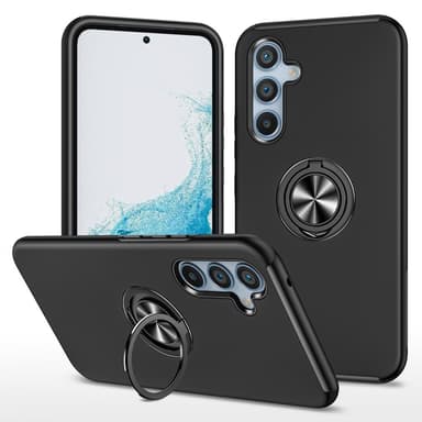Samsung Galaxy A16 5G / A16 4G Hybridkotelo Käännettävällä Rengaspidikkeellä - Musta