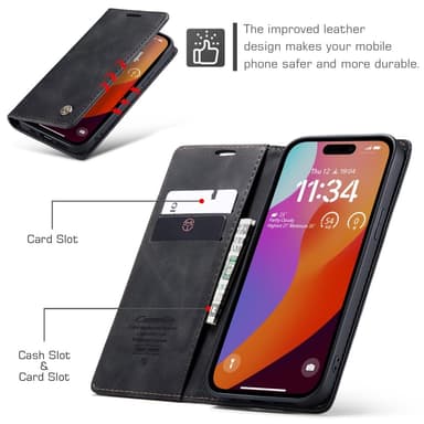 CASEME Retro lompakkokotelo iPhone 16 Pro Max