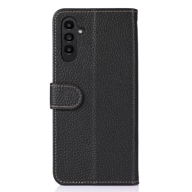 KHAZNEH Samsung Galaxy S24 FE Aidosta Nahasta Valmistettu Suojakotelo - Musta