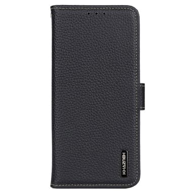 KHAZNEH Samsung Galaxy S24 FE Aidosta Nahasta Valmistettu Suojakotelo - Musta