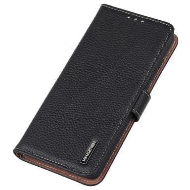 KHAZNEH Samsung Galaxy S24 FE Aidosta Nahasta Valmistettu Suojakotelo - Musta