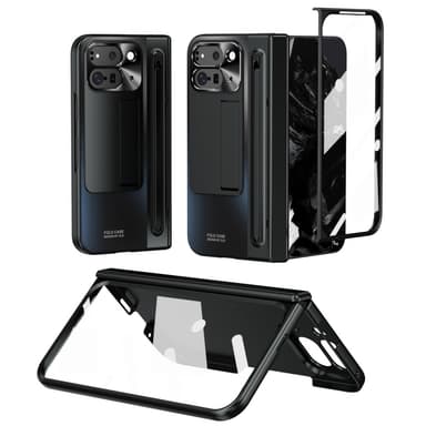 Google Pixel 9 Pro Fold 5G Kotelo Teline Puhelimen Suojakuori Karkaistulla Lasikalvolla, Stylus