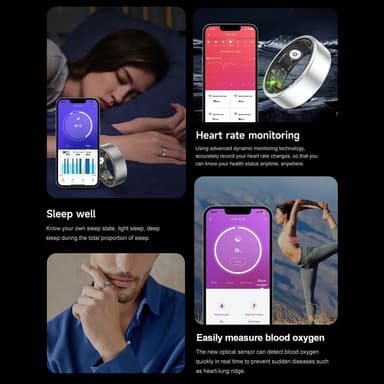 Smart Ring Bluetooth Finger Health Tracker 20.7 mm sisähalkaisija