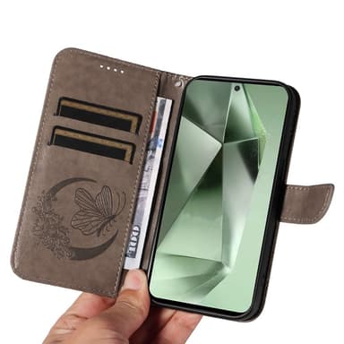 Samsung Galaxy S24 FE Kotelo Jalustallinen Lompakkokotelo Perhoskuvio