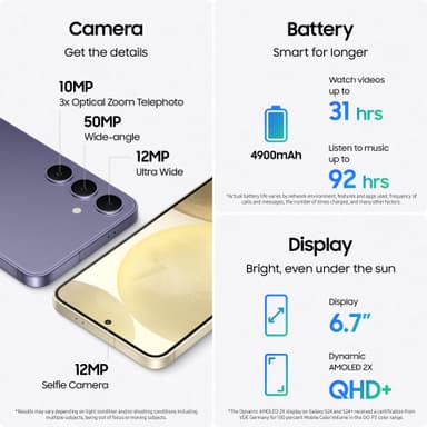 Samsung Galaxy S24 Plus 5G älypuhelin 12/512GB Cobalt Violet