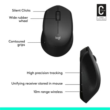 Logitech M330 Silent Plus hiiri (musta)