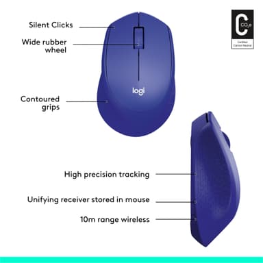 Logitech M330 Silent Plus hiiri (sininen)