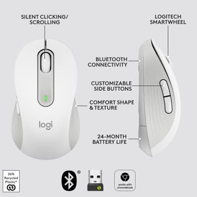 Logitech Signature M650 langaton hiiri (valkoinen)