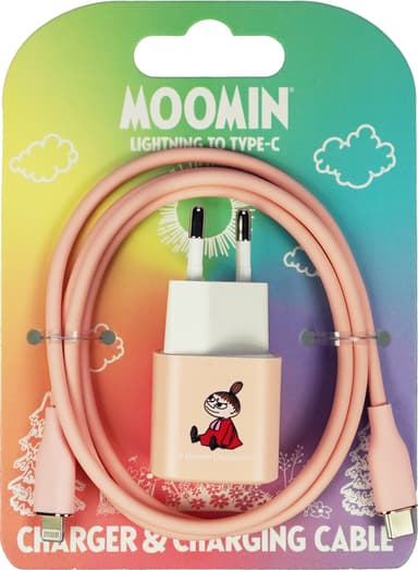 Moomin 20 W Lightning – USB-C  seinälaturi 1 m (pinkki)