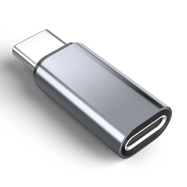 Lightning (naaras) - USB-C (uros) -sovitin, yhteensopiva iPhone 15:n kanssa Harmaa