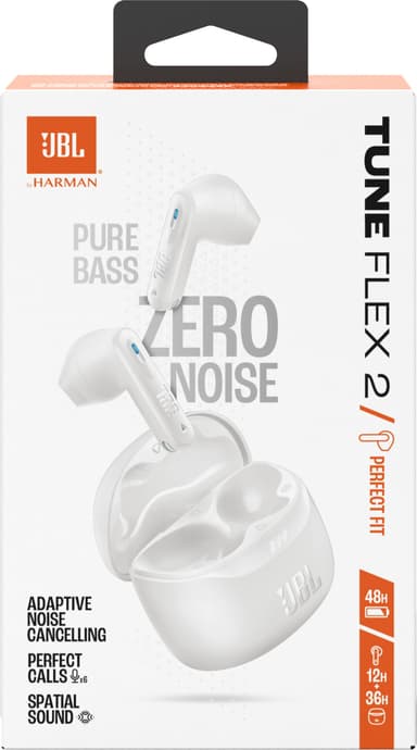 JBL Tune Flex 2 täysin langattomat in-ear kuulokkeet (valkoinen)