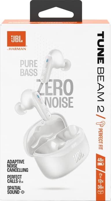 JBL Tune Beam 2 täysin langattomat in-ear kuulokkeet (valkoinen)