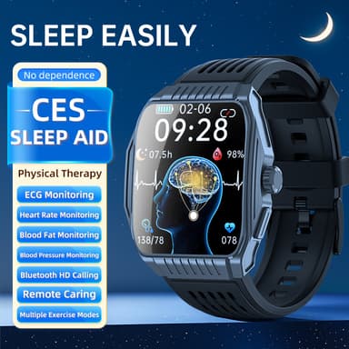 Älykello, jossa nukkumisapu, EKG, Bluetooth-puhelut Musta