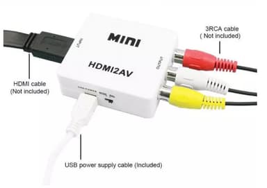 HDMI-AV/RCA-signaalin muunnin 1080p Valkoinen